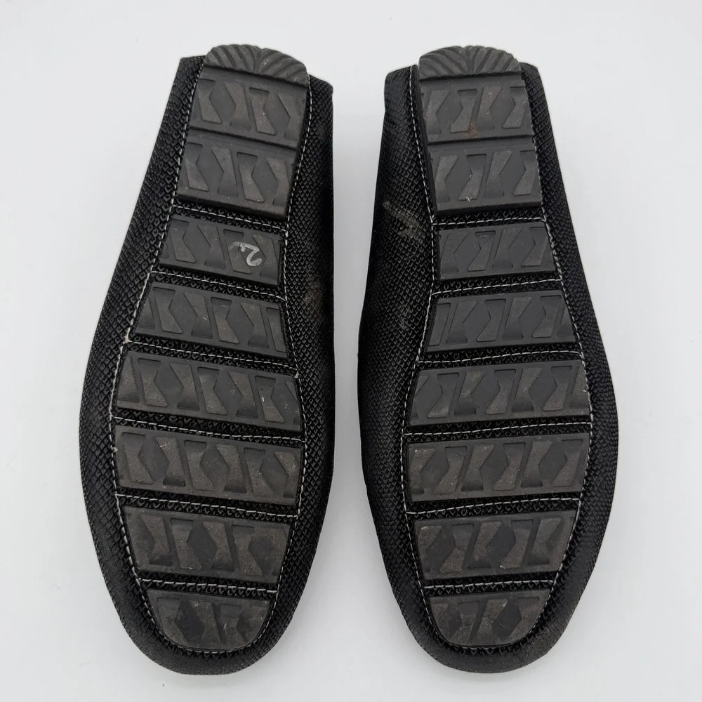 Rocawear Dwight Mens Black Faux Leather Snakeskin Textured Driving Loafers 9.5